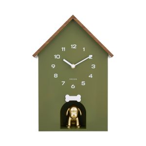 Karlsson Wall Clock Dog House Luxury green
