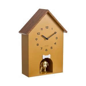 Karlsson Wall Clock Dog House Ochre yellow
