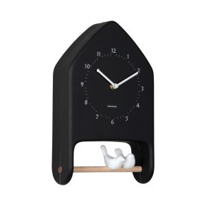 Karlsson Wall Clock Love Birds Black
