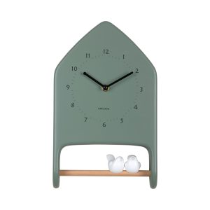 Karlsson Wall Clock Love Birds Jungle green