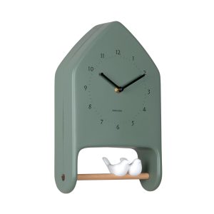 Karlsson Wall Clock Love Birds Jungle green