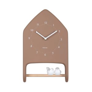 Karlsson Wall Clock Love Birds Mocha brown