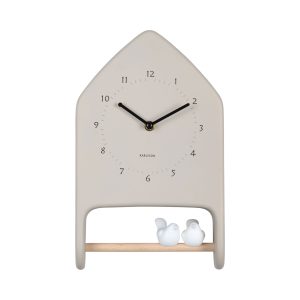 Karlsson Wall Clock Love Birds Warm grey