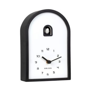Karlsson Wall/Table Clock Curva Cuckoo Black Wood