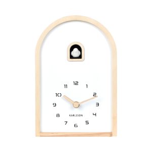 Karlsson Wall/Table Clock Curva Cuckoo Light Wood