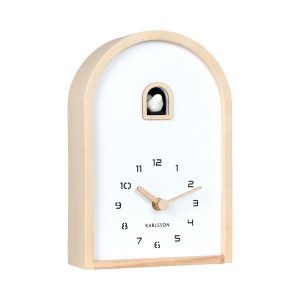 Karlsson Wall/Table Clock Curva Cuckoo Light Wood