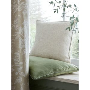 Laura Ashley Millbourne Herringbone Truffle Natural Microfibre 45x45cm Cushion cameo