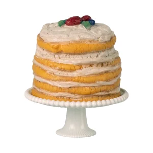Maileg Party cake and cake stand, Mouse - Off white