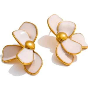 Misgraceful Enamel Flower Earrings - Pink hero image
