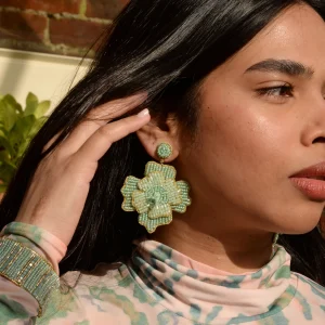 My Doris Mint Large Flower Earring