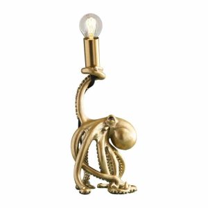 Alternative view of WERNS® Baby Otto Octopus Table Lamp – Antique Gold
