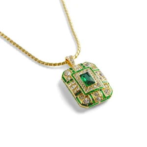 Bill Skinner - Emerald Art Deco Pendant Necklace