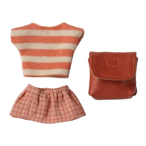 Maileg Clothes and bag, Big sister mouse - Coral