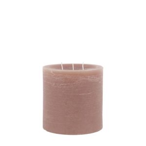 Large Pillar Candle Rustic Taupe - Triple Wick