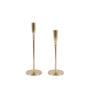 Ortillo Candle Stick Brushed Gold Set of 2