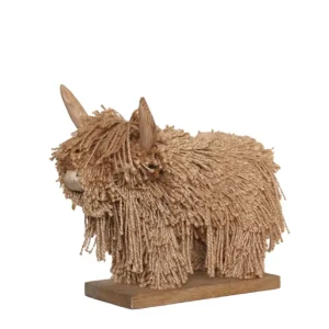 Alternative view of Morag Mini Highland Cow Jute Sculpture