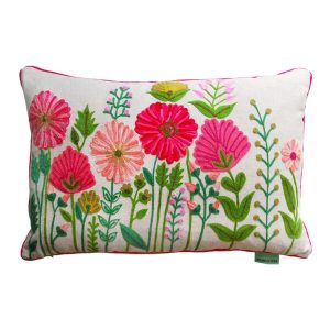 Aquarelle Home Ensley Pink Linen Cushion