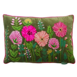 Aquarelle Home Ensley Velvet Cushion Moss