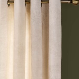 Laura Ashley Attleton Sage Green Readymade Eyelet Curtains showing header
