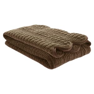 Laura Ashley Brady Scalloped Caramel Bedspread 180cm x 235cm