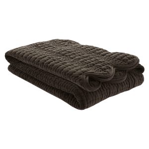 Laura Ashley Brady Scalloped Chocolate Bedspread 180cm x 235cm