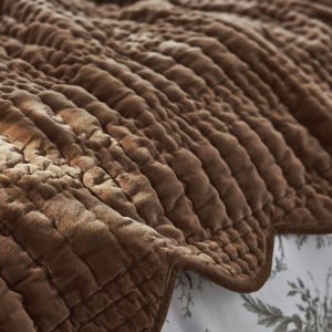 Alternative view of Laura Ashley Brady Scalloped Caramel Bedspread 180cm x 235cm