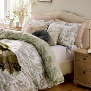 Laura Ashley Braysmith Toile Olive Green Bedding Set
