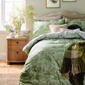 Laura Ashley Braysmith Toile Olive Green Bedding Set reverse