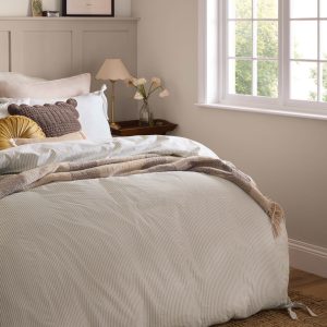 Laura Ashley Cornish Stripe Natural Bedding Set