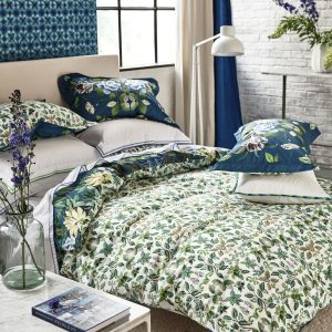 Designers Guild Eleonora Indigo Blue Reversible Duvet Cover Set reverse