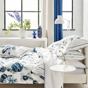 Designers Guild Indigo Flower Reversible Duvet Cover Set cameo