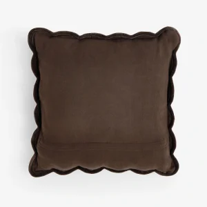 Laura Ashley Brady Scalloped Chocolate Cushion reverse
