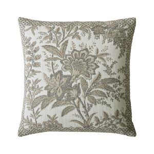 Laura Ashley Malbrook Jaquard Truffle Microfibre Filled 45x45cm Cushion face