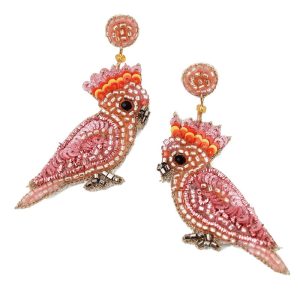 My Doris Cockatoo Bird Beaded Earrings