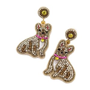 My Doris French Bulldog Beaded Earrings
