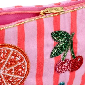 My Doris Multi Fruit On Stripe Large Pouch
