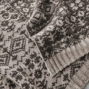 Alternative view of Laura Ashley Selsey Fair Isle Dark Truffle Throw 130cm x 170cm