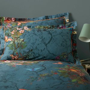 Timrous Beasties Bloomsbury Garden Teal Duvet Cover Set 4 close up