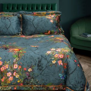 Timrous Beasties Bloomsbury Garden Teal Duvet Cover Set