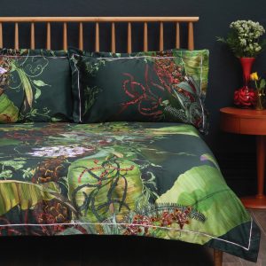 Timrous Beasties Topical Tropical Bottle Green Duvet Cover Set - 220TC