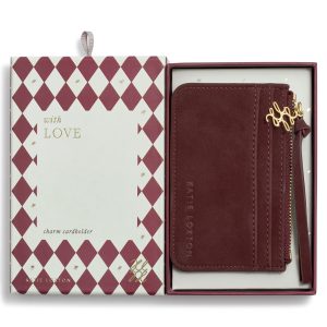 Katie Loxton Gift Boxed Coin & Cardholder Cherry Suedette