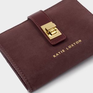 Katie Loxton Orin Twist Lock Purse Cherry Suedette / Cherry
