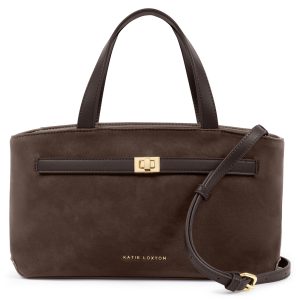 Katie Loxton Orin Top Handle Crossbody Bag Bitter Chocolate Suedette / Bitter Chocolate