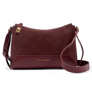 Katie Loxton Charlbury Crossbody Bag Cherry Suedette / Cherry