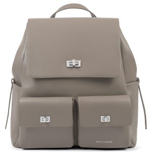 Katie Loxton Tara Twist Lock Backpack Silver Mink