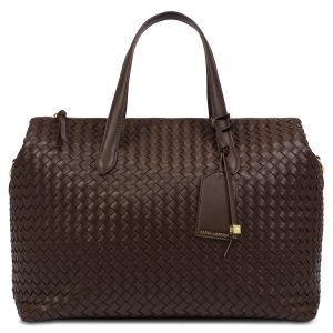 Katie Loxton Milan Hand Woven Cabin Bag Chocolate