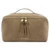 Katie Loxton Soho Large Make Up / Wash Bag Taupe Suedette