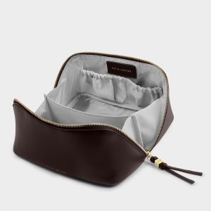 Katie Loxton Soho Medium Make Up / Wash Bag Bitter Chocolate