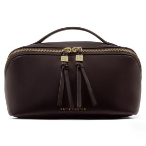 Katie Loxton Soho Medium Make Up / Wash Bag Bitter Chocolate