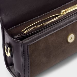 Katie Loxton Glasses And Cardholder Case With Strap Chocolate Suedette / Chocolate